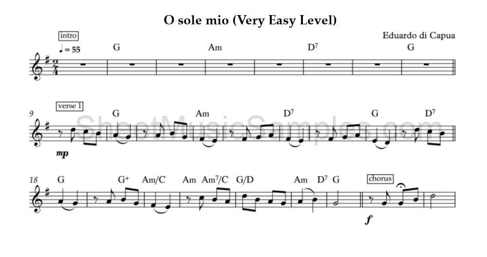 O sole mio (Very Easy Level)