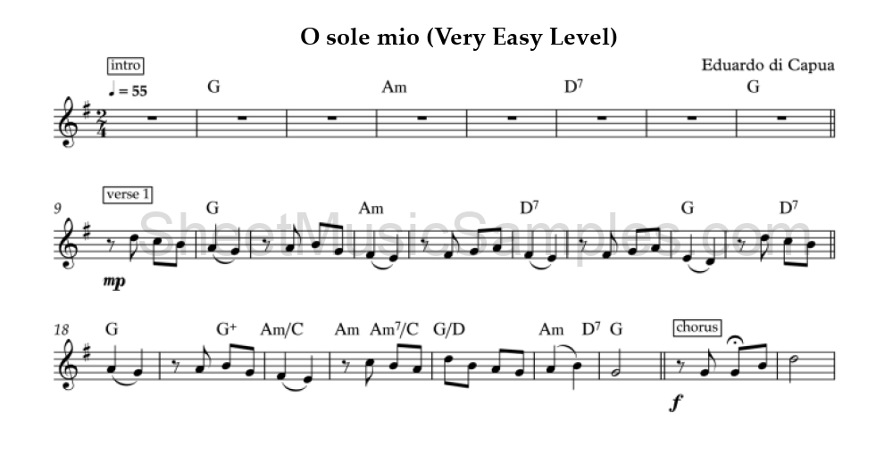 O sole mio (Very Easy Level)