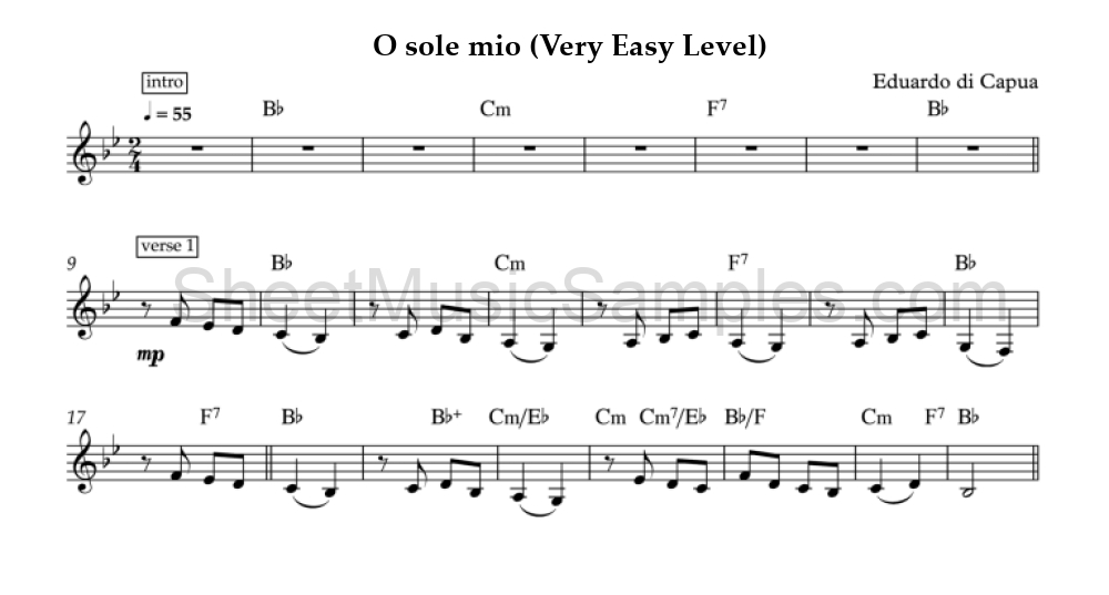 O sole mio (Very Easy Level)