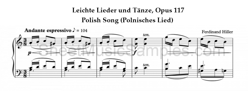 Leichte Lieder und Tänze, Opus 117 - Polish Song (Polnisches Lied)