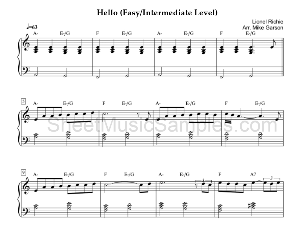 Hello (Easy/Intermediate Level)