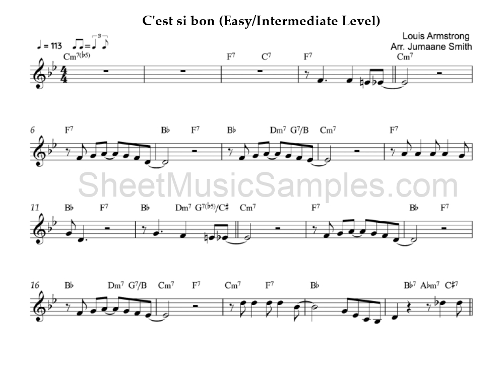 C'est si bon (Easy/Intermediate Level)