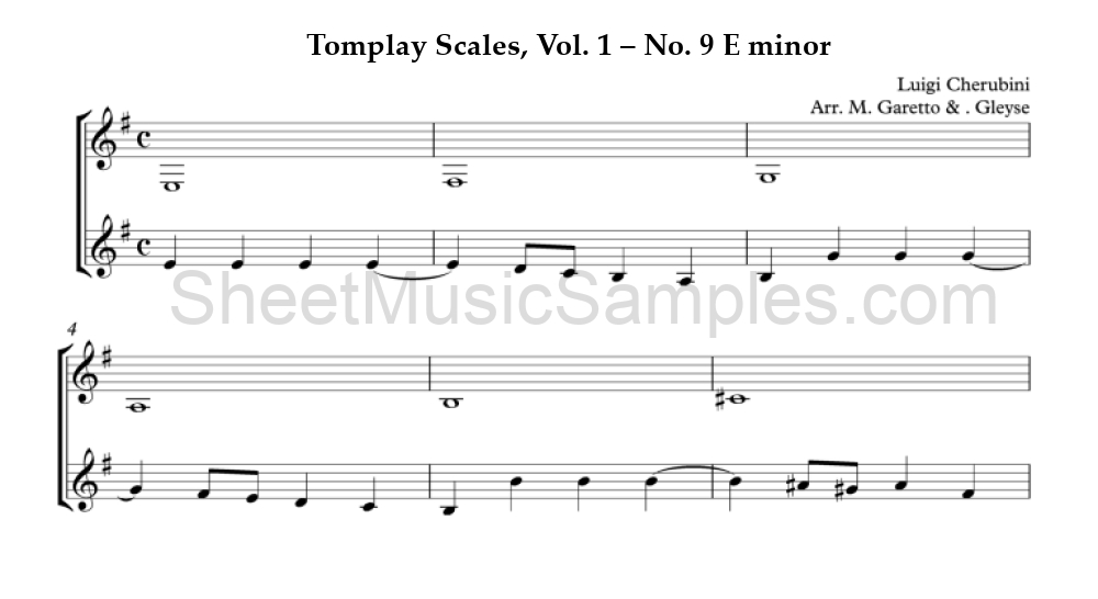 Tomplay Scales, Vol. 1 – No. 9 E minor