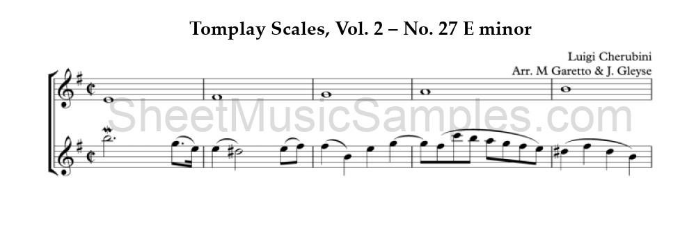 Tomplay Scales, Vol. 2 – No. 27 E minor