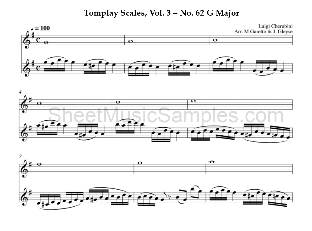 Tomplay Scales, Vol. 3 – No. 62 G Major