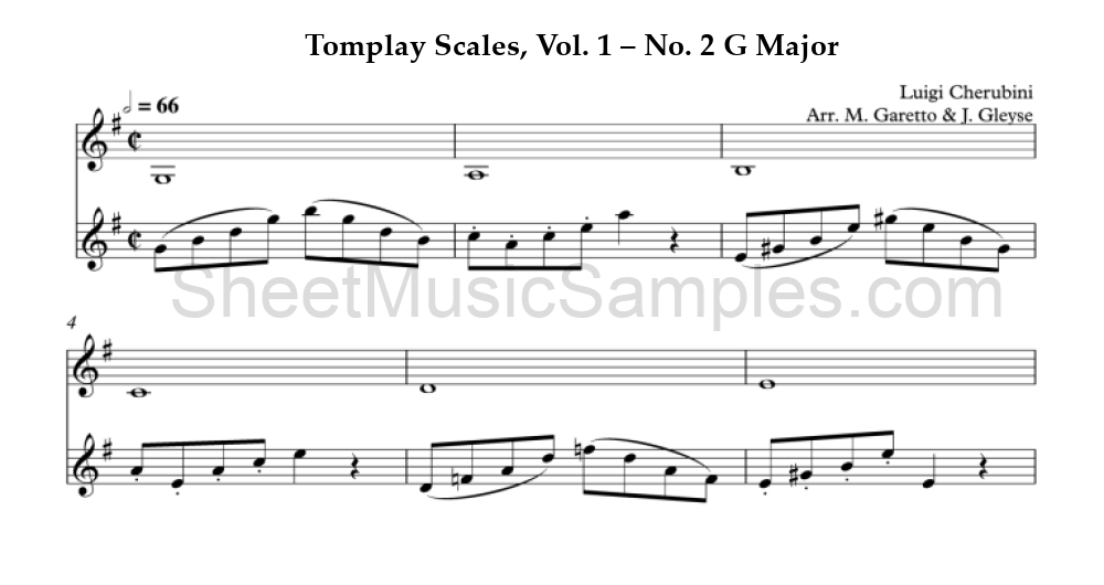 Tomplay Scales, Vol. 1 – No. 2 G Major