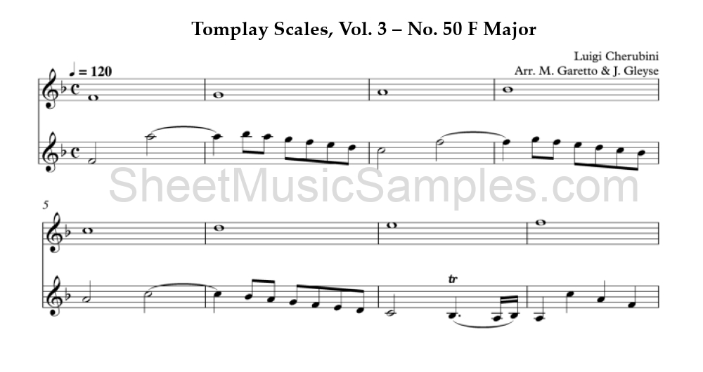 Tomplay Scales, Vol. 3 – No. 50 F Major