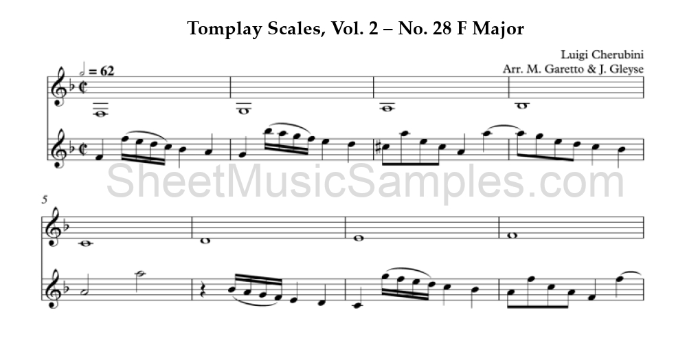 Tomplay Scales, Vol. 2 – No. 28 F Major