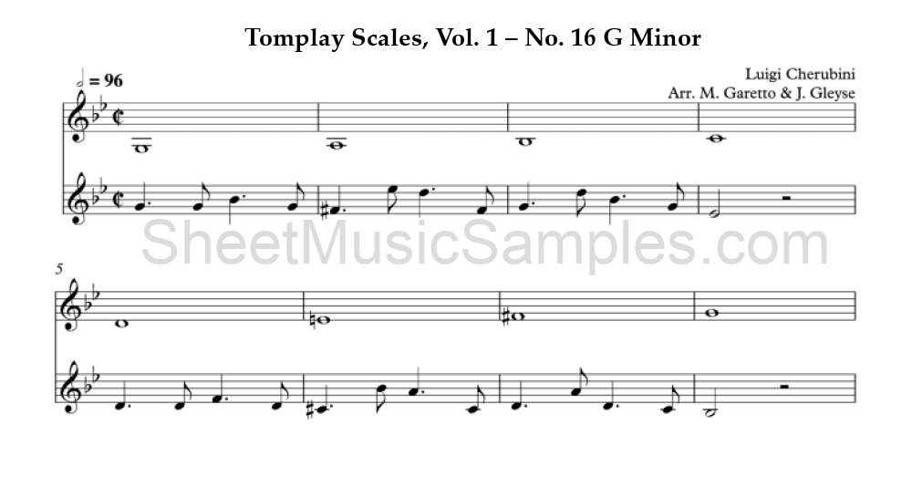 Tomplay Scales, Vol. 1 – No. 16 G Minor