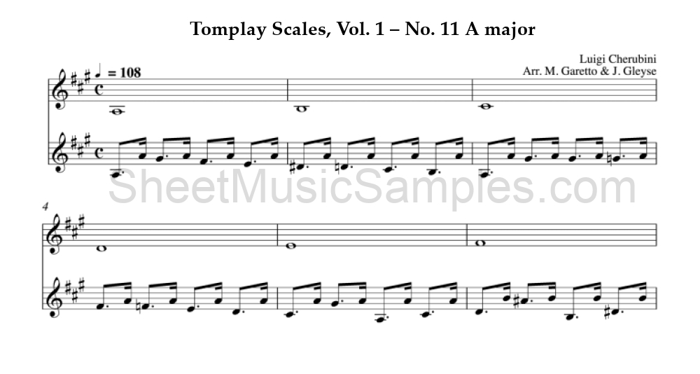 Tomplay Scales, Vol. 1 – No. 11 A major