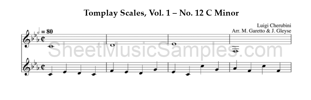 Tomplay Scales, Vol. 1 – No. 12 C Minor