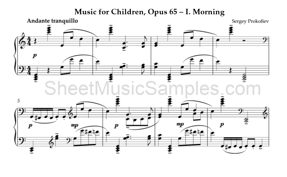 Music for Children, Opus 65 – I. Morning