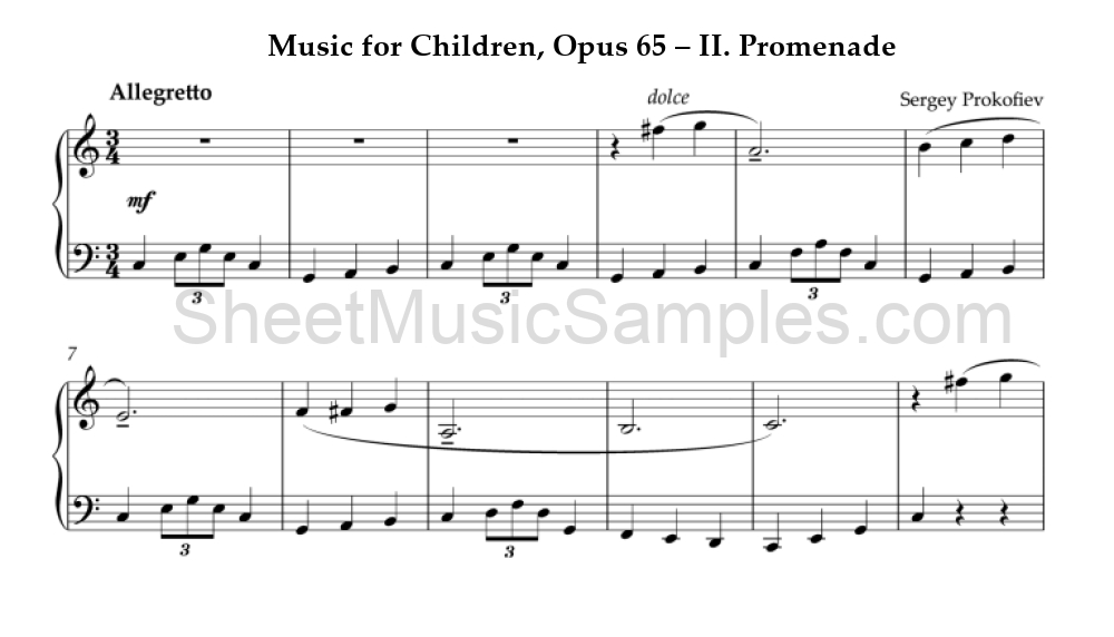 Music for Children, Opus 65 – II. Promenade