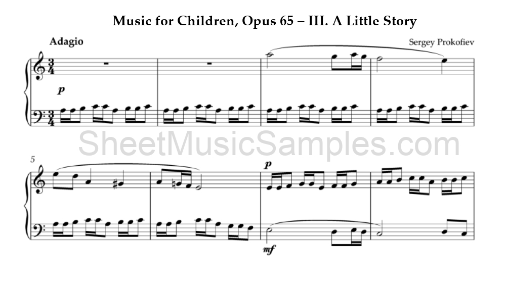 Music for Children, Opus 65 – III. A Little Story