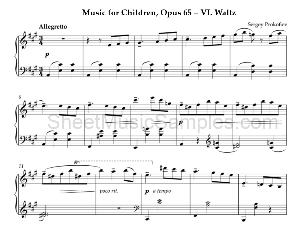 Music for Children, Opus 65 – VI. Waltz