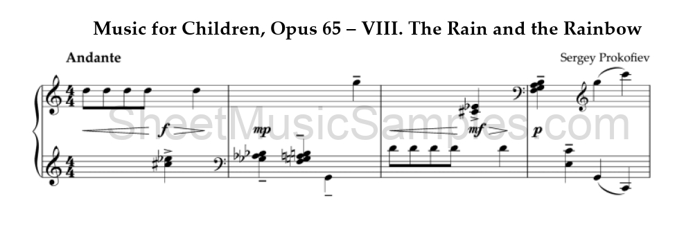 Music for Children, Opus 65 – VIII. The Rain and the Rainbow