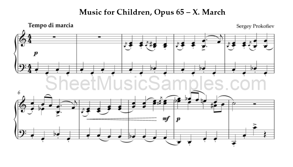 Music for Children, Opus 65 – X. March