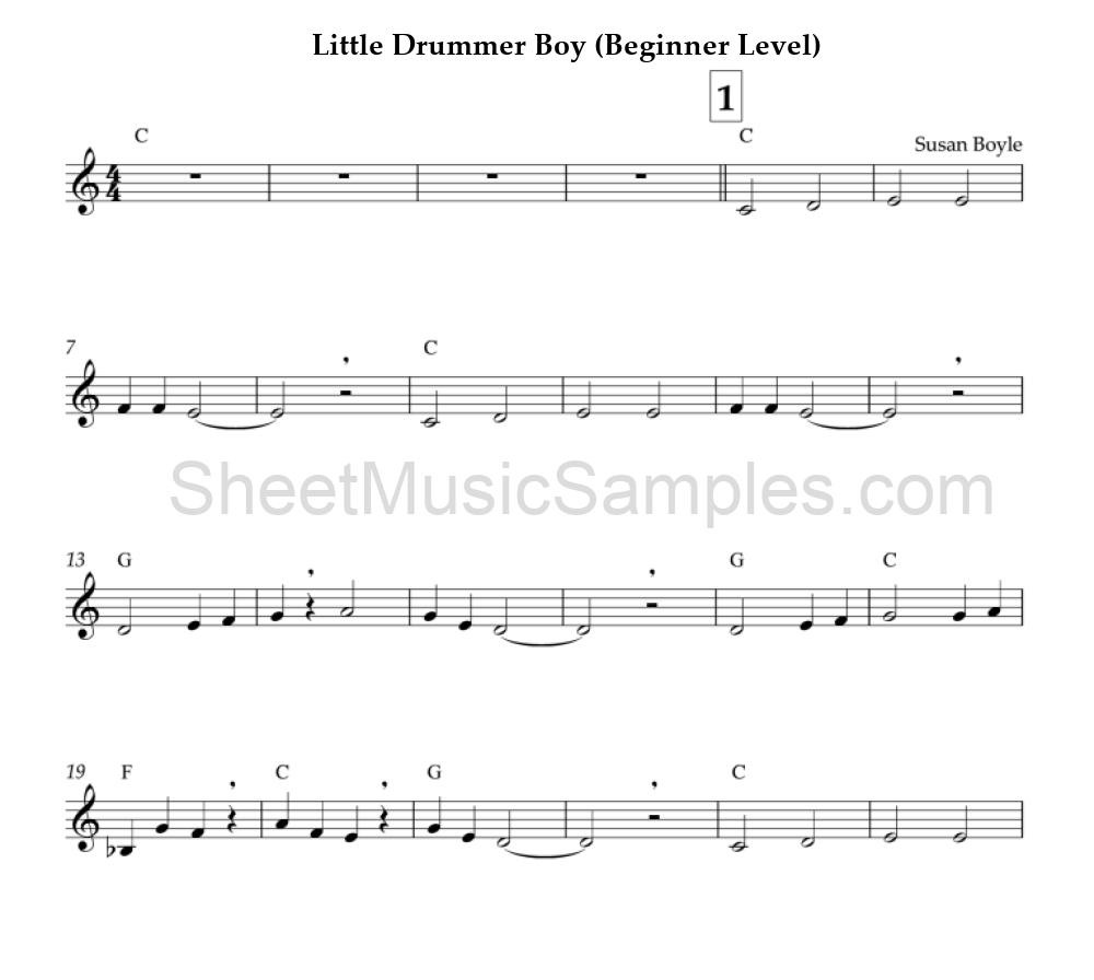 Little Drummer Boy (Beginner Level)