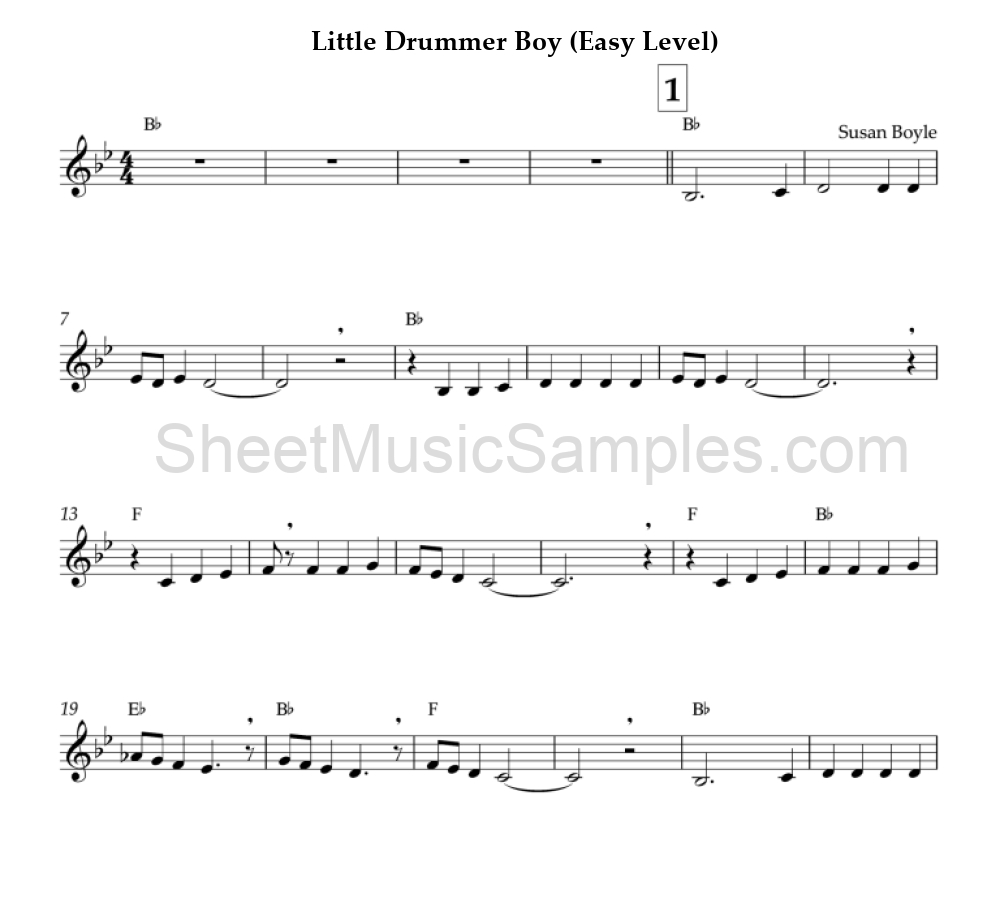 Little Drummer Boy (Easy Level)