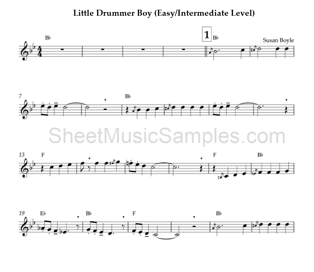 Little Drummer Boy (Easy/Intermediate Level)