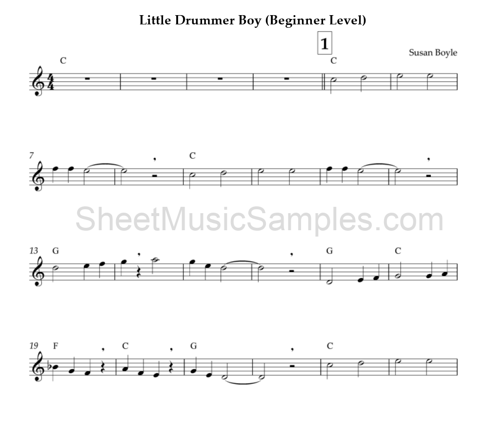 Little Drummer Boy (Beginner Level)