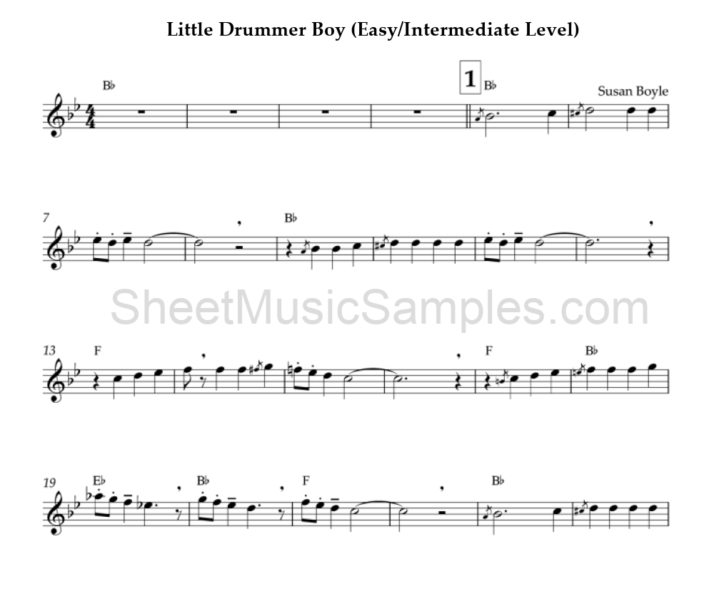 Little Drummer Boy (Easy/Intermediate Level)