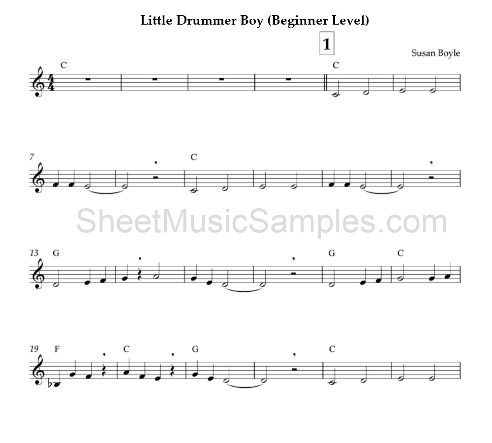 Little Drummer Boy (Beginner Level)