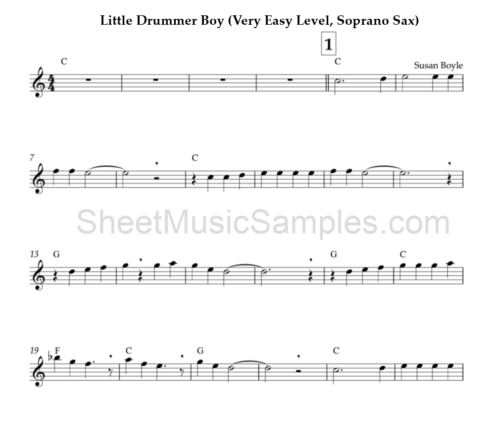 Little Drummer Boy (Very Easy Level, Soprano Sax)