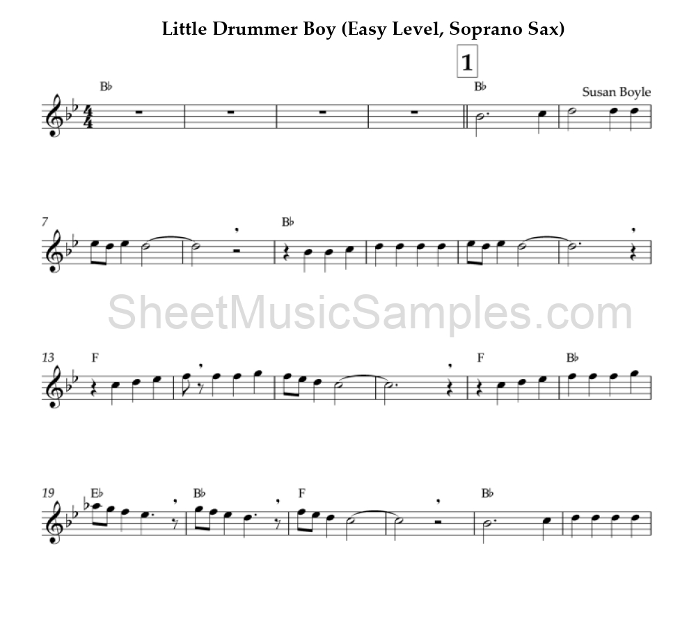 Little Drummer Boy (Easy Level, Soprano Sax)