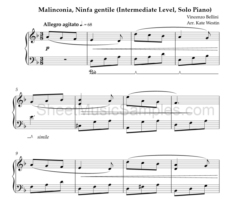 Malinconia, Ninfa gentile (Intermediate Level, Solo Piano)