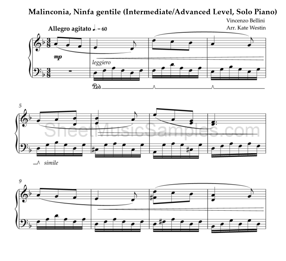 Malinconia, Ninfa gentile (Intermediate/Advanced Level, Solo Piano)