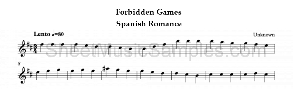 Forbidden Games - Spanish Romance