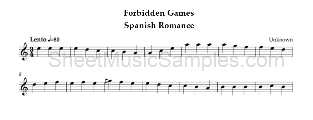 Forbidden Games - Spanish Romance