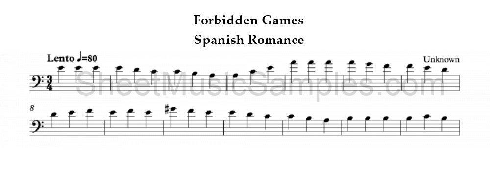 Forbidden Games - Spanish Romance