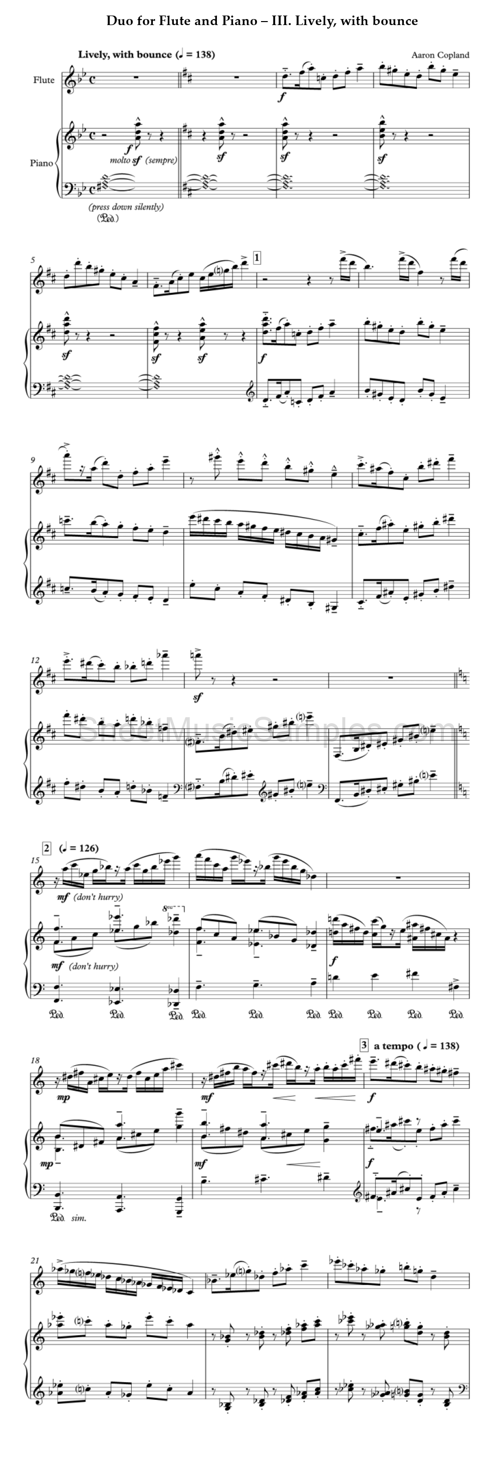 Duo for Flute and Piano – III. Lively, with bounce