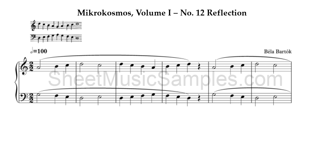 Mikrokosmos, Volume I – No. 12 Reflection