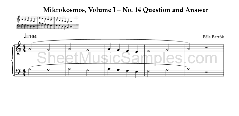 Mikrokosmos, Volume I – No. 14 Question and Answer