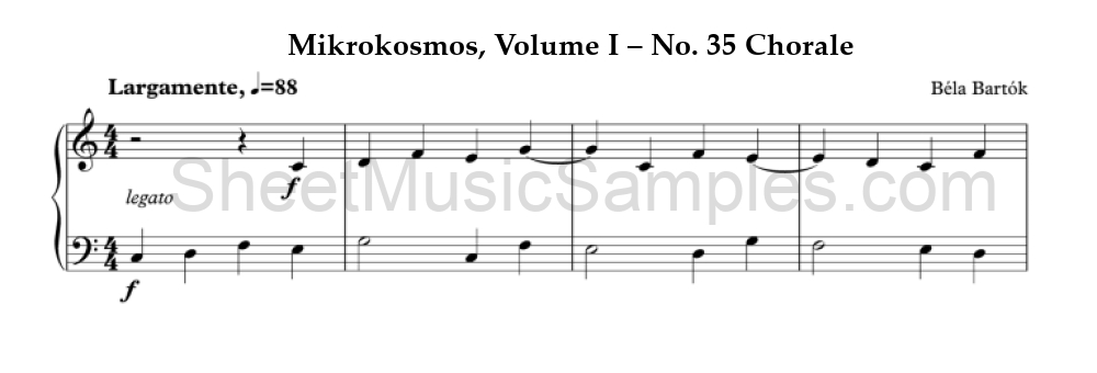 Mikrokosmos, Volume I – No. 35 Chorale