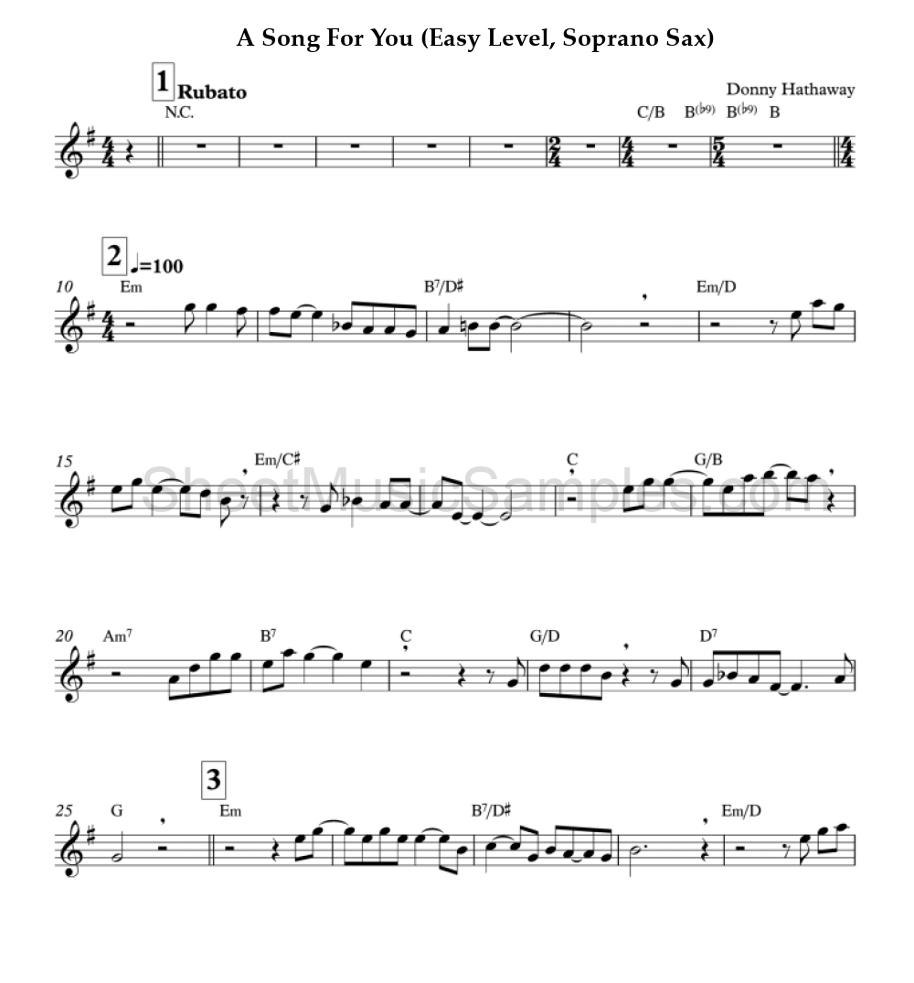 A Song For You (Easy Level, Soprano Sax)