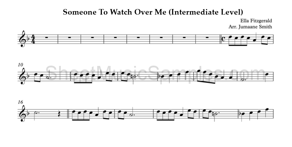 Someone To Watch Over Me (Intermediate Level)