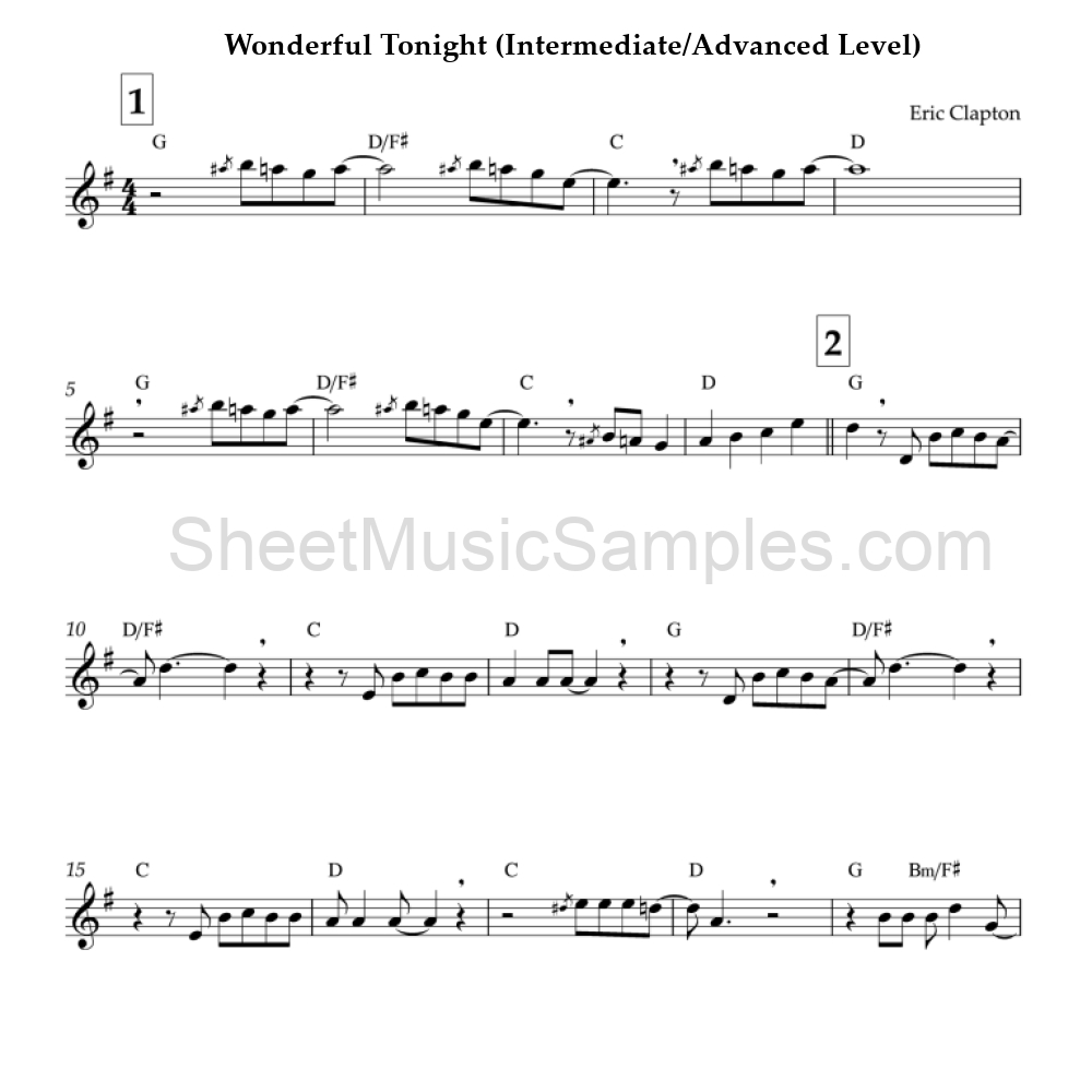 Wonderful Tonight (Intermediate/Advanced Level)