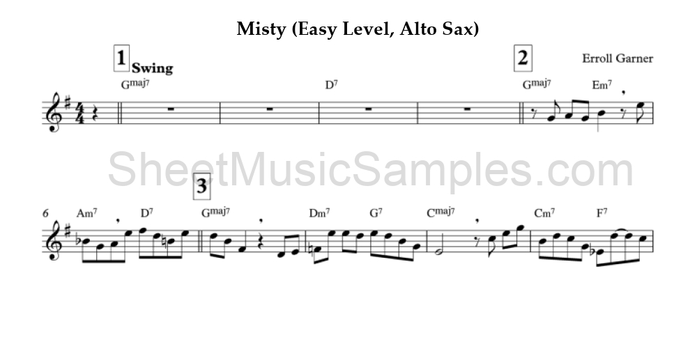 Misty (Easy Level, Alto Sax)