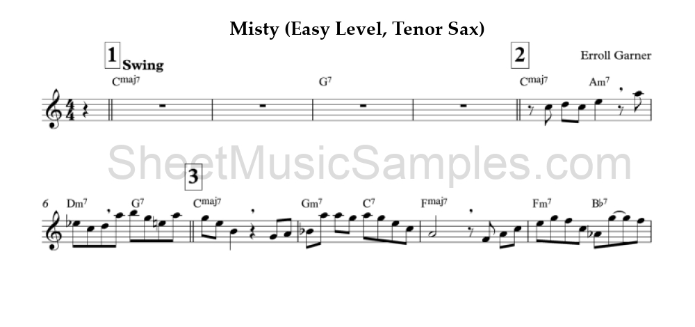 Misty (Easy Level, Tenor Sax)