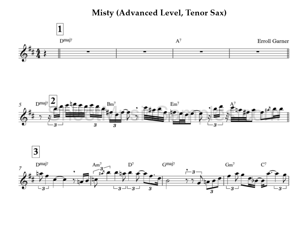 Misty (Advanced Level, Tenor Sax)