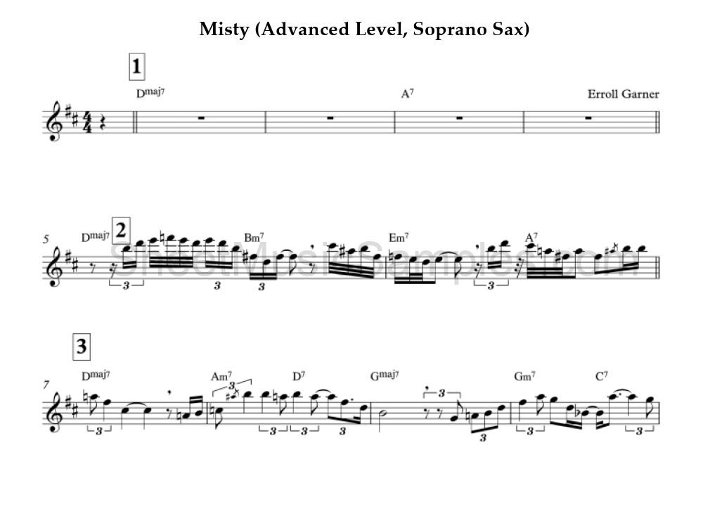 Misty (Advanced Level, Soprano Sax)