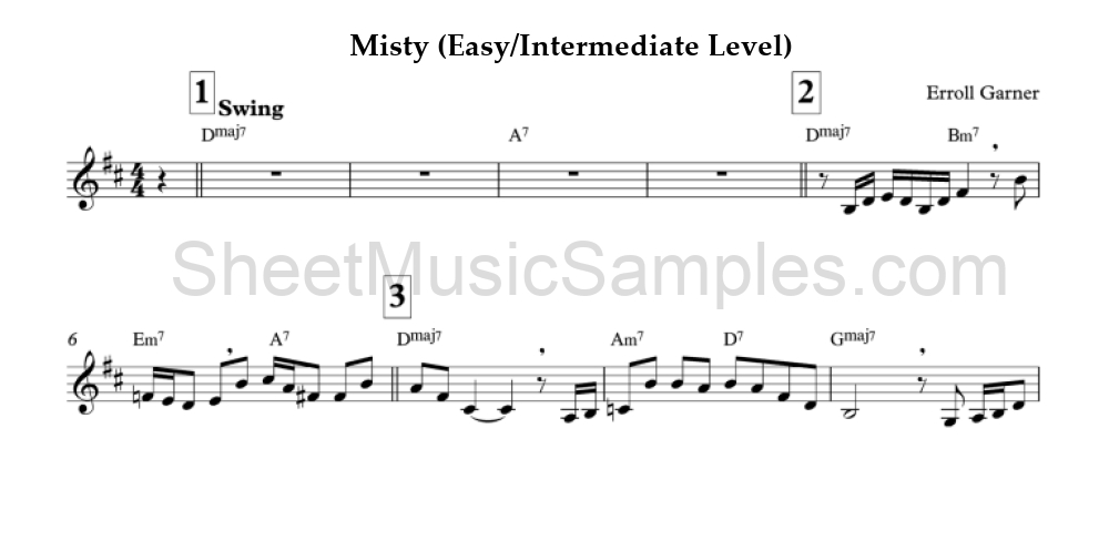 Misty (Easy/Intermediate Level)