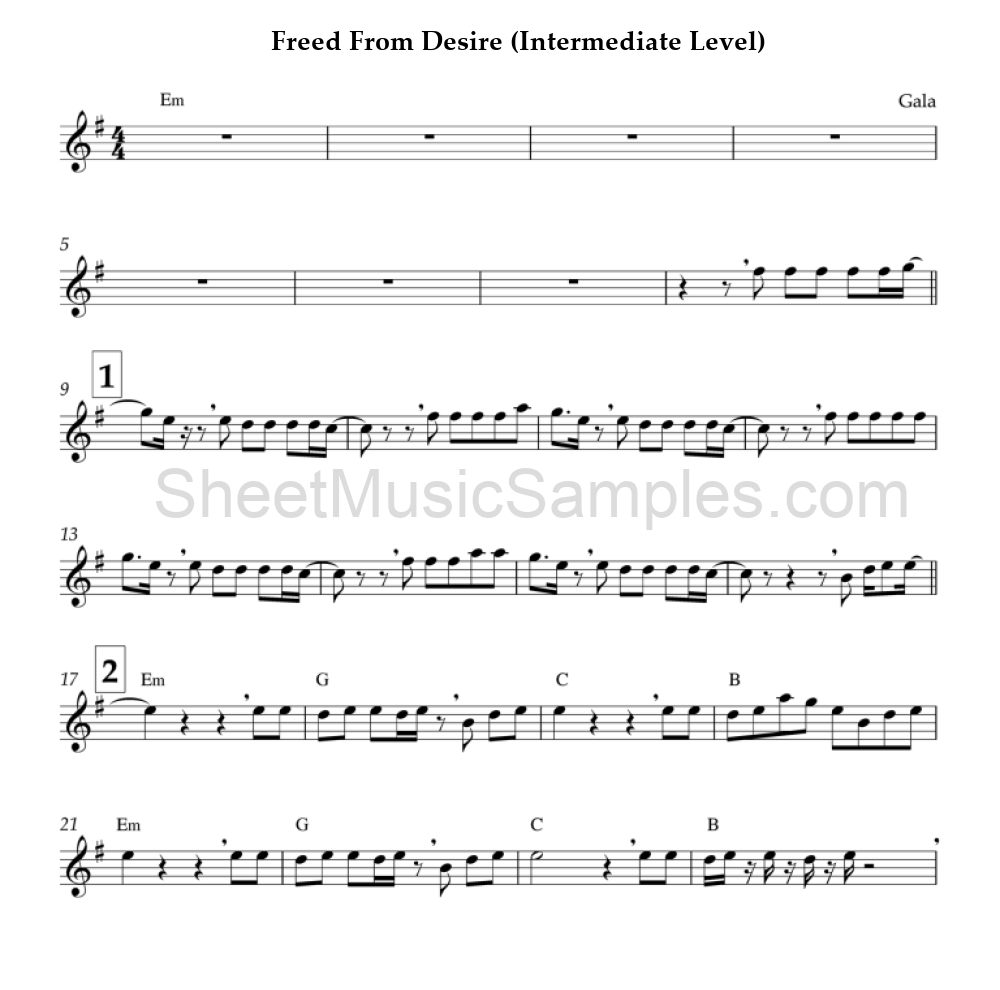 Freed From Desire (Intermediate Level)