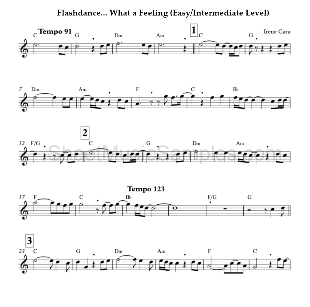 Flashdance... What a Feeling (Easy/Intermediate Level)