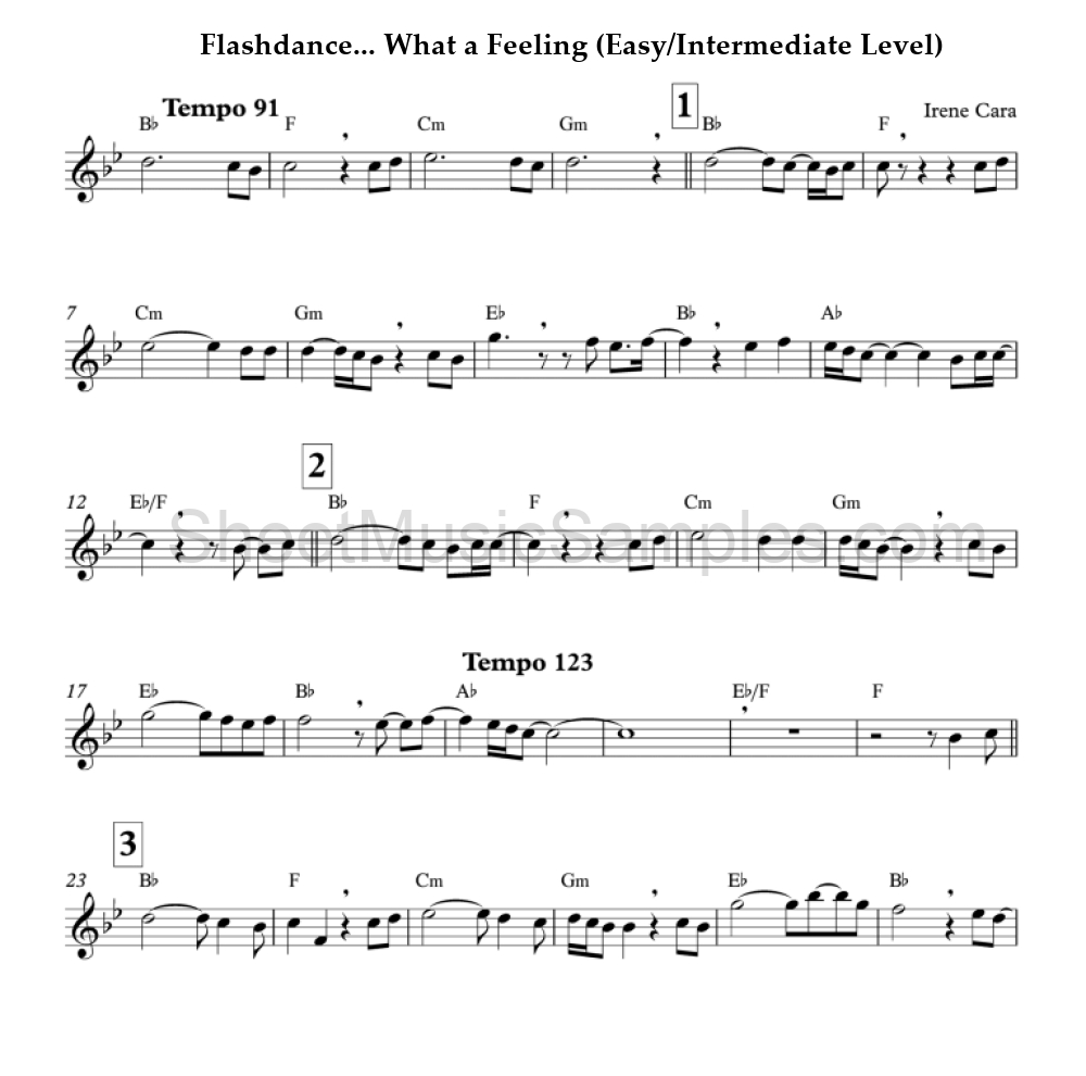 Flashdance... What a Feeling (Easy/Intermediate Level)