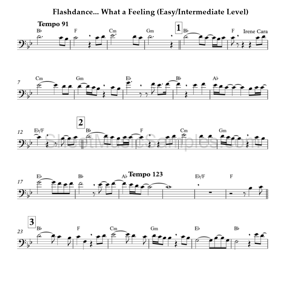 Flashdance... What a Feeling (Easy/Intermediate Level)